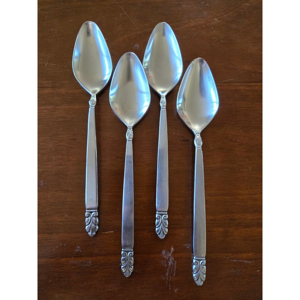 International Stainless Deluxe Norse Pattern Spoons Set of 4 Silverware Flatware